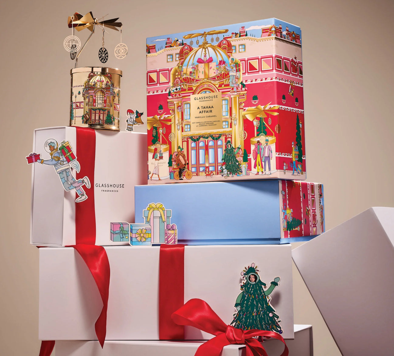 🎄Christmas 380g Candle & Spinning Carousel - A Tahaa Affair