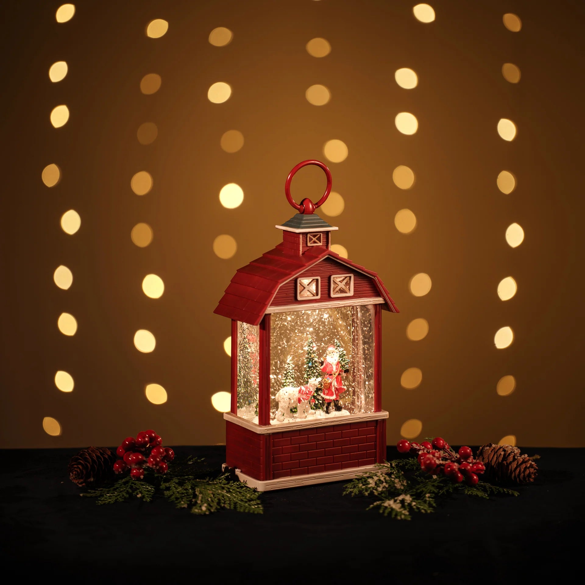 🎄 Snowing Barn w/ Santa