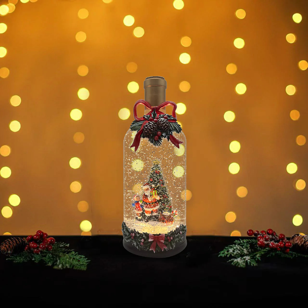 🎄 Snowing Bottle with Santa