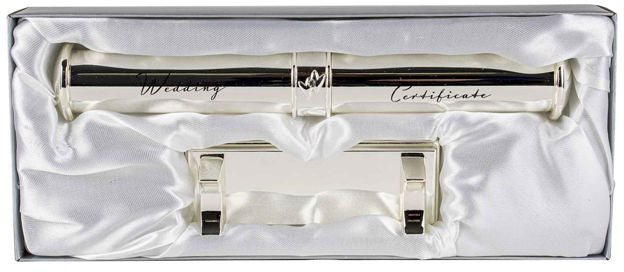 Wedding Certificate Holder Silver