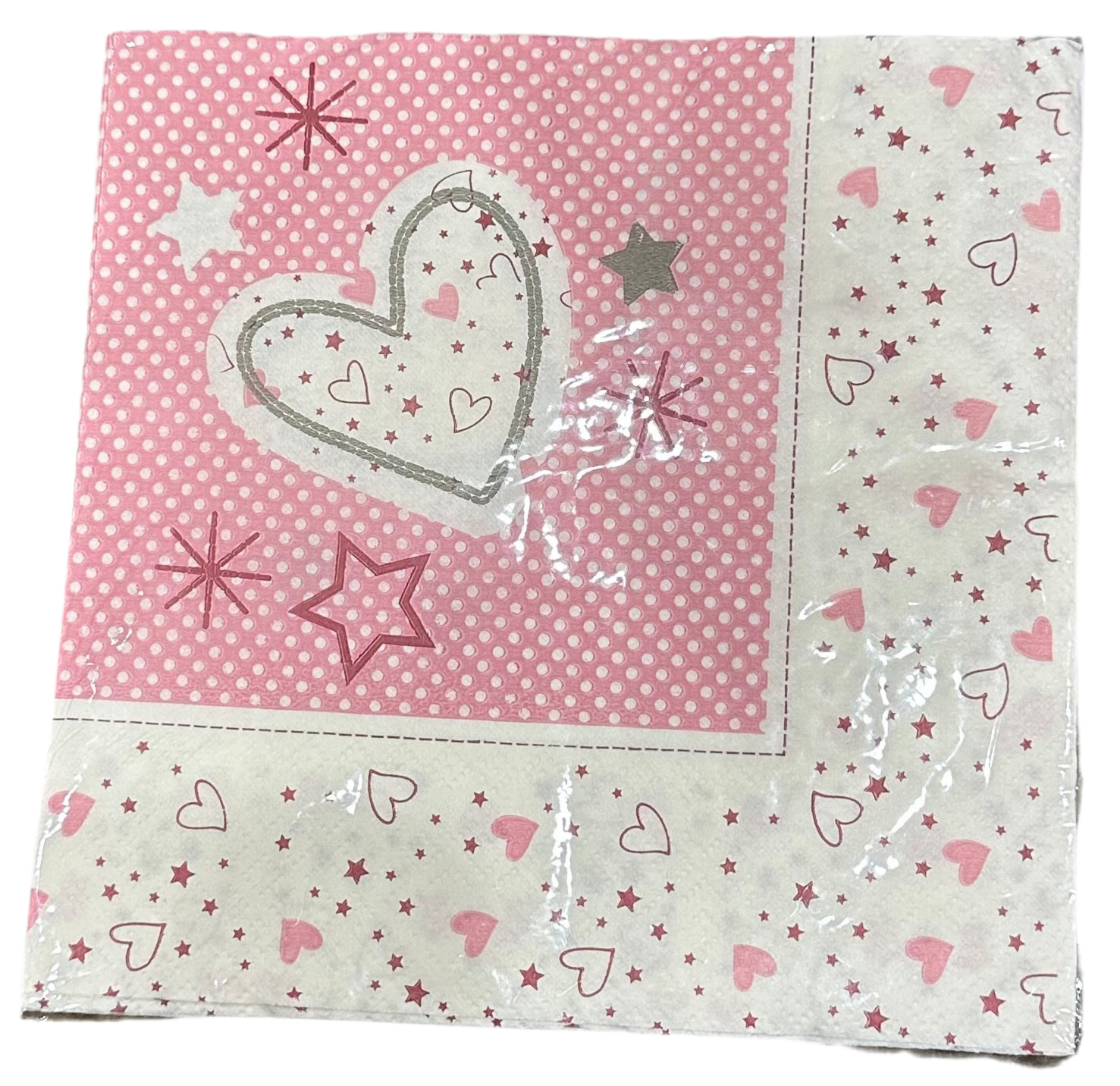 Napkin Pink Hearts