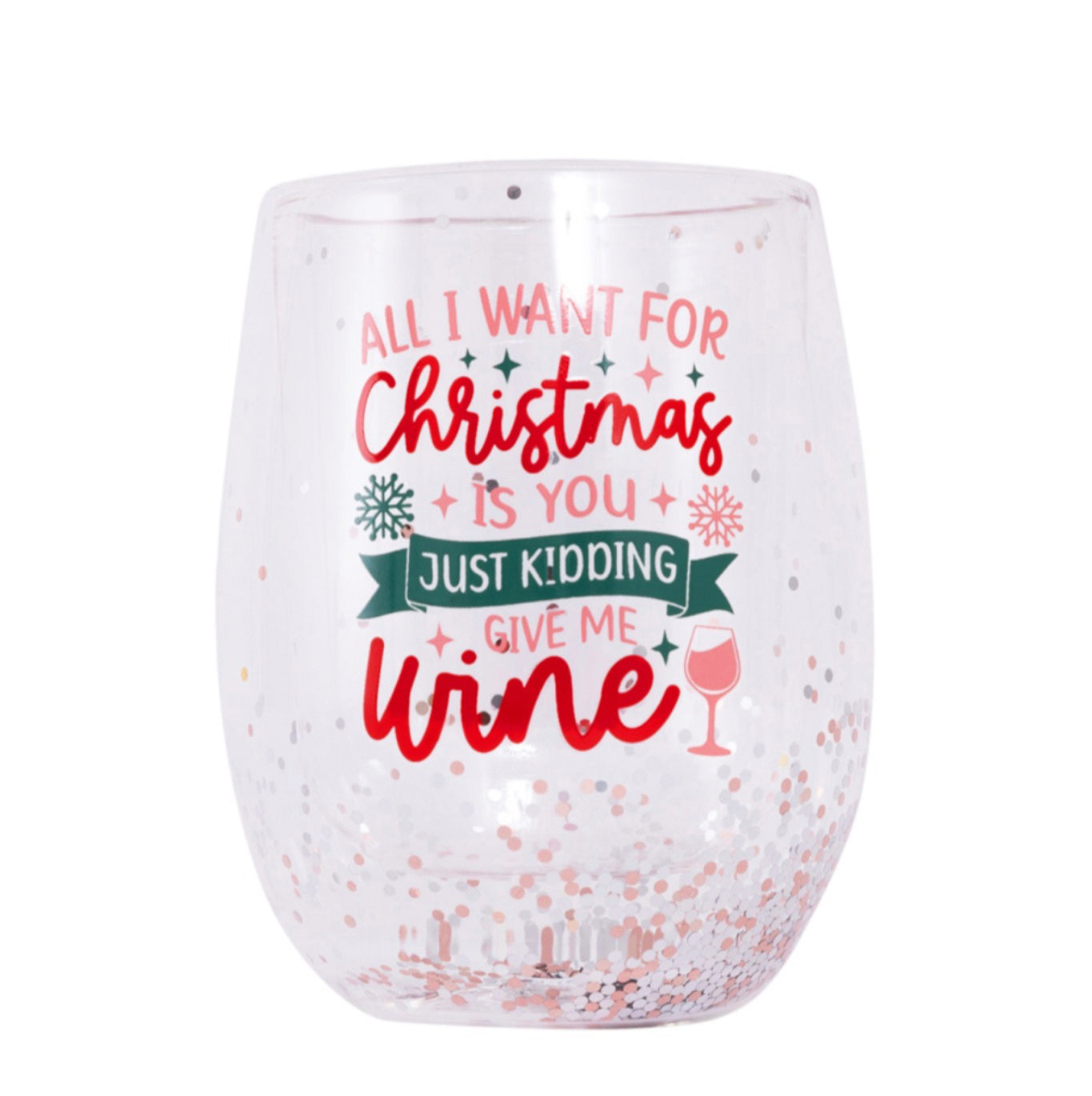 🎄Christmas Wine Stemless Glass