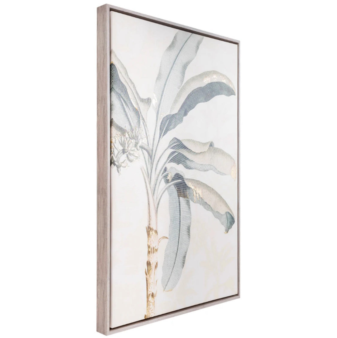 Exotic Left Palm Framed Canvas 94x64cm