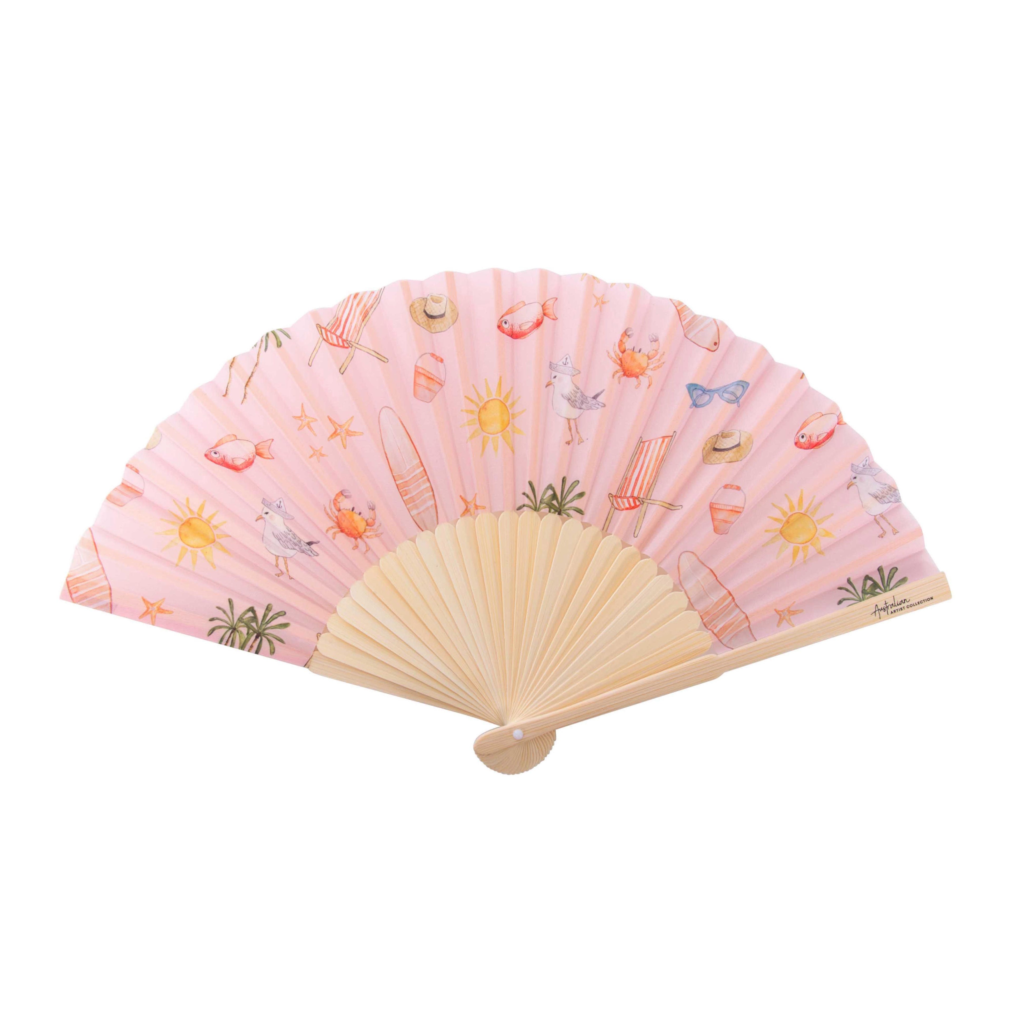 Bamboo & Fabric Hand Fan by Harvey Walker Studio - 3 Colours