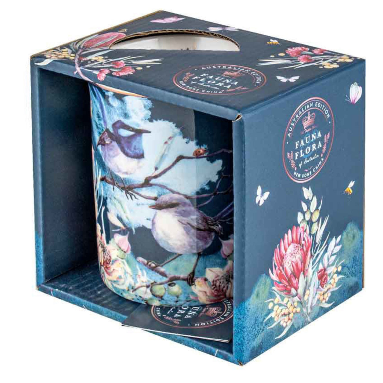 Australian Flora 360mL New Bone China Mug - Blue Wren