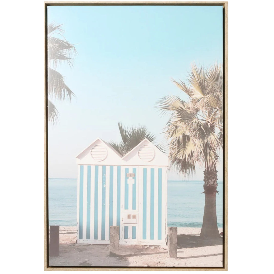 Coast Beach Huts Framed Canvas 94x64