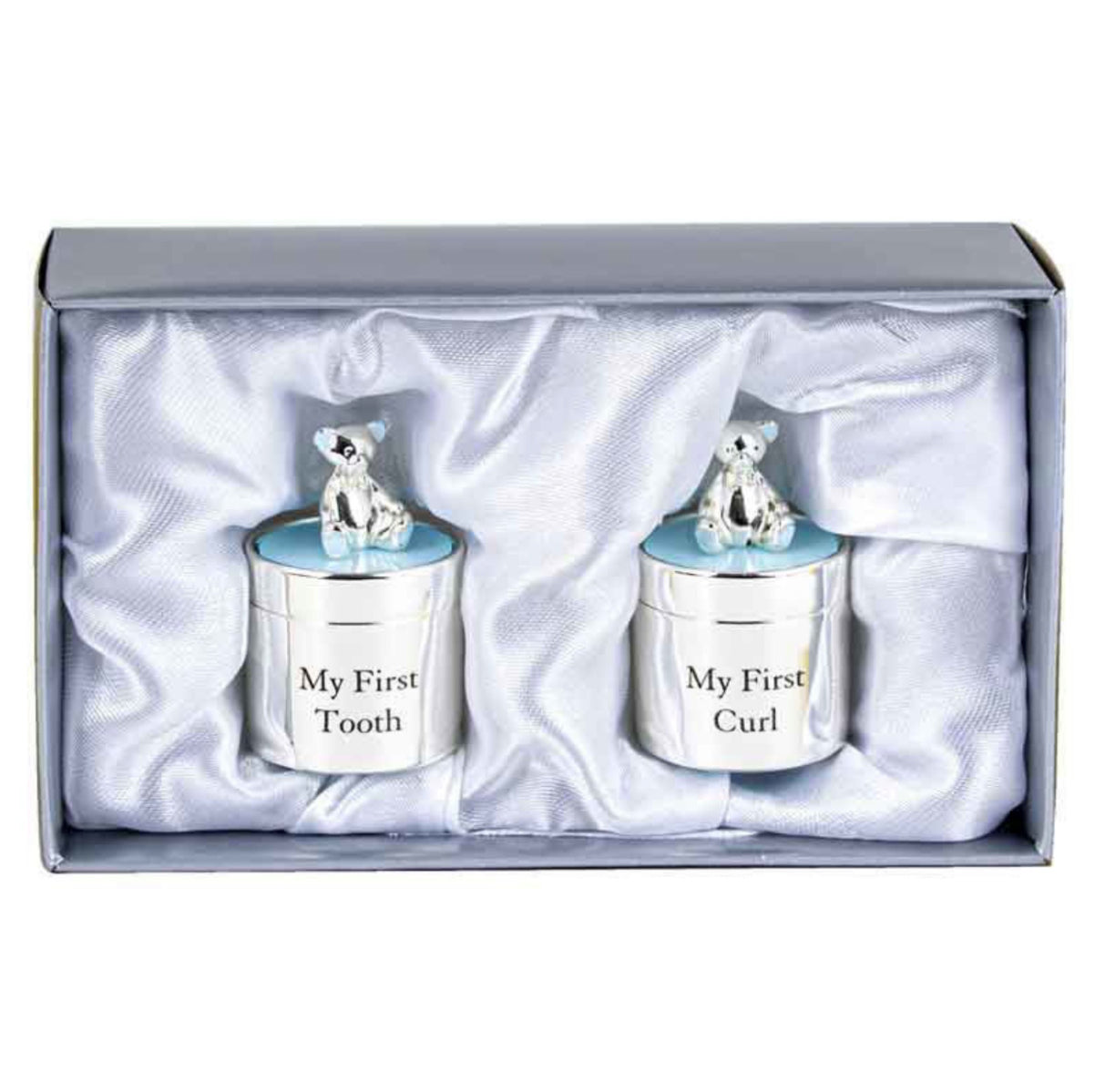 Baby Tooth and Curl Keepsake Box - Blue