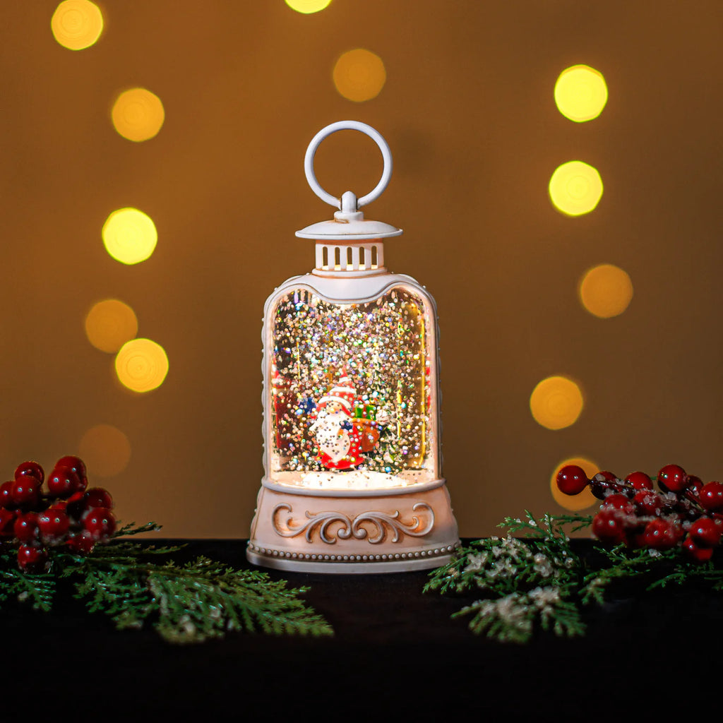 🎄 Mini Snowing Bristol Lantern w/ Gnome