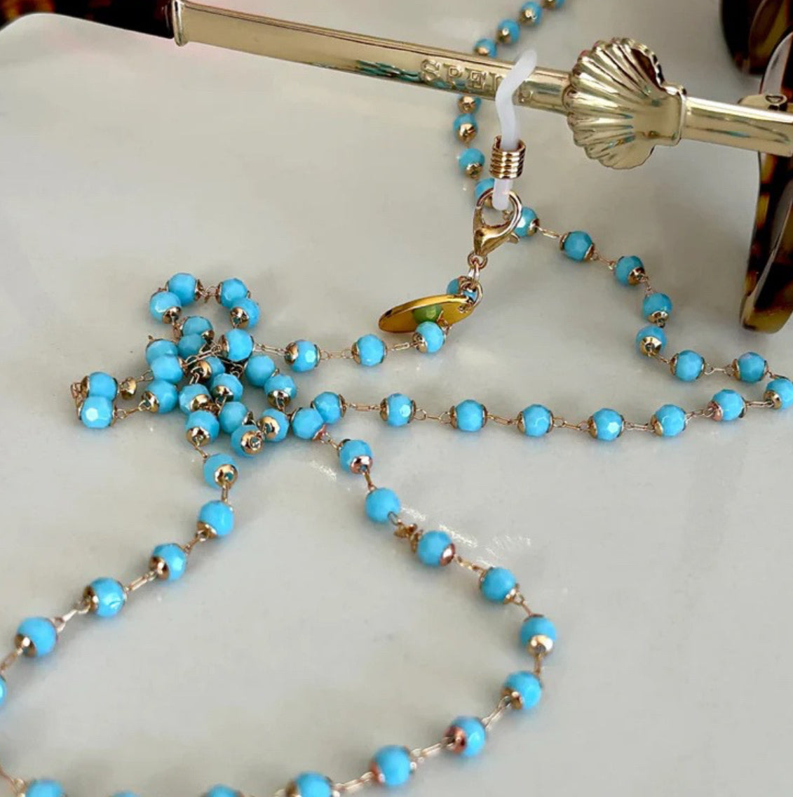 Sunglasses Chain - Turquoise Crystals