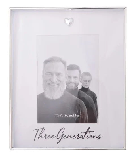 Love Heart: 3 Generations 4x6 Silver Frame