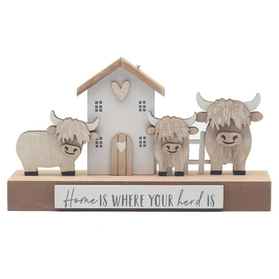 Highland Cows Home Plaque