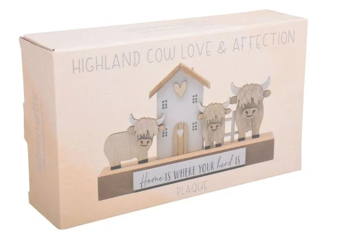 Highland Cows Home Plaque