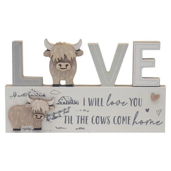 Highland Cows - Love Plaque