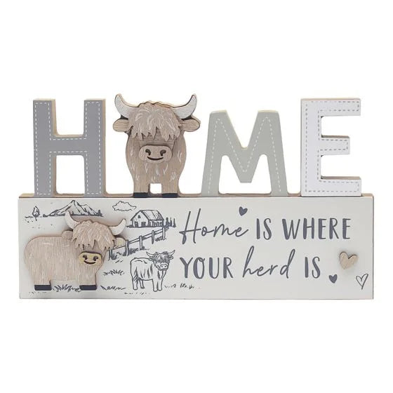 Highland Cows - Home Plaque