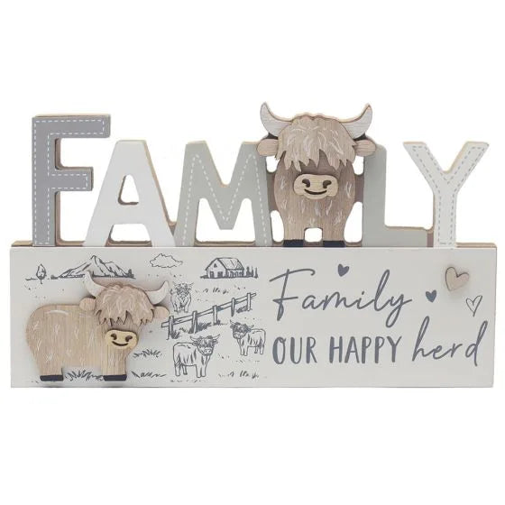 Highland Cows - Family Plaque