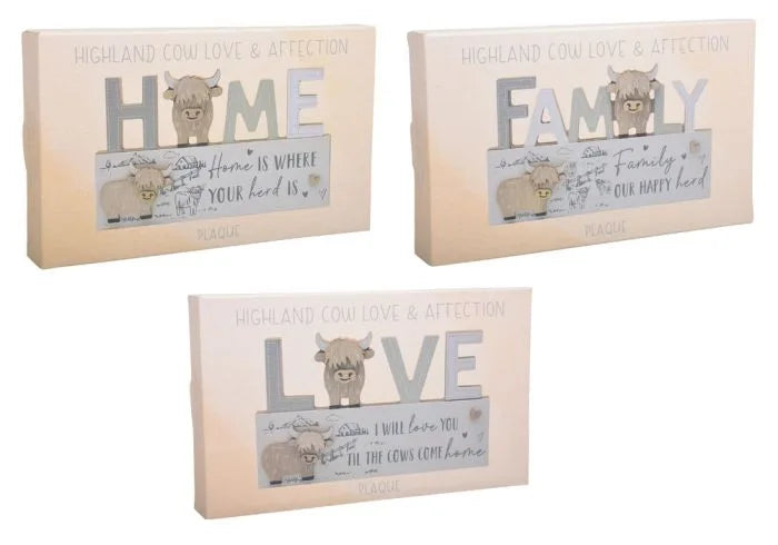 Highland Cows - Love Plaque