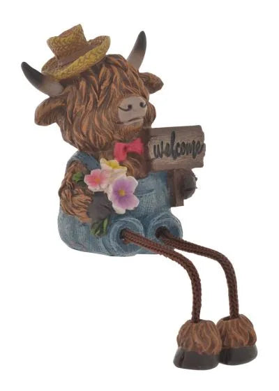 Highland Cow Sunflower Dangly Legs