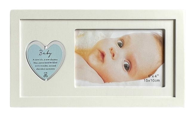 Double Sided Rotating Blue Heart for Baby 4x6cm Photo Frame