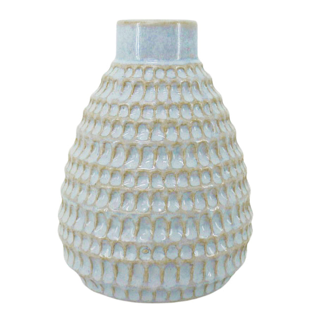 BLUE DIMPLE ROUND VASE - 2 SIZES AVAILABLE