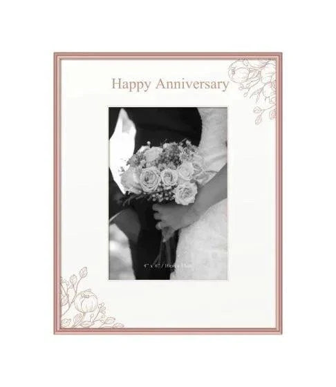 Floral Rosegold Anniversary Frame (4x6)
