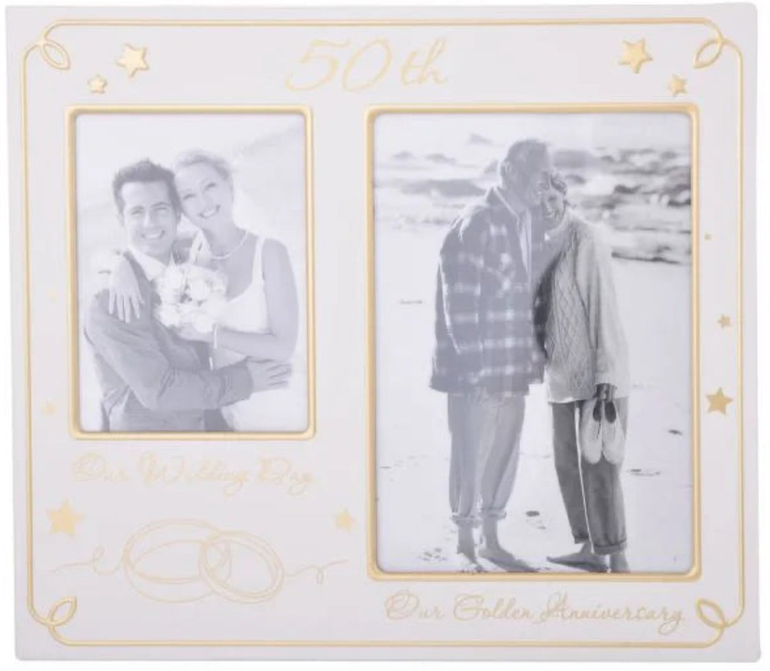 50th Collage Gold Anniversary Frame