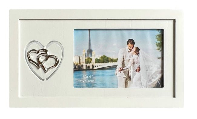 Double Sided Rotating Heart for Wedding 4x6cm Photo Frame