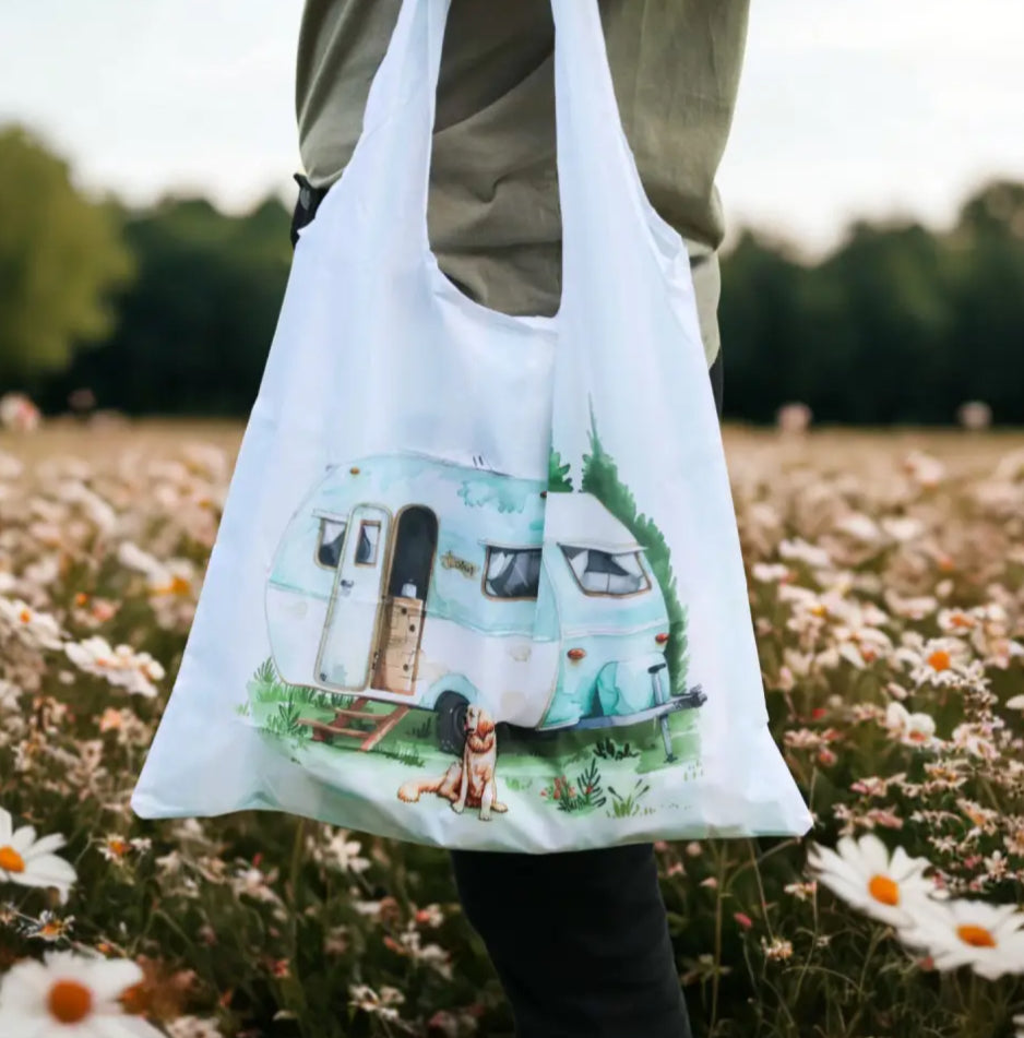 Caravan Foldable Shopping Bag - Blue