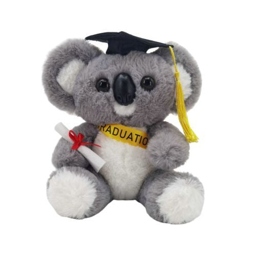 Grey Plush Graduation Koala with Ribbon