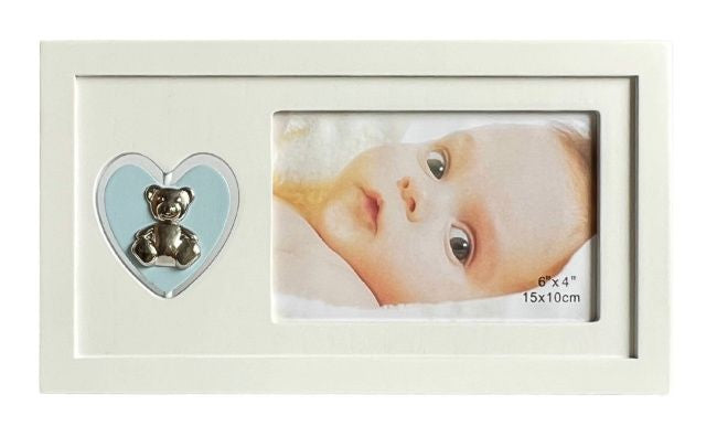 Double Sided Rotating Blue Heart for Baby 4x6cm Photo Frame