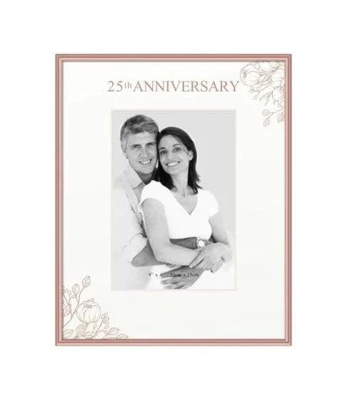 Floral Rosegold Anniversary Frame (4x6)