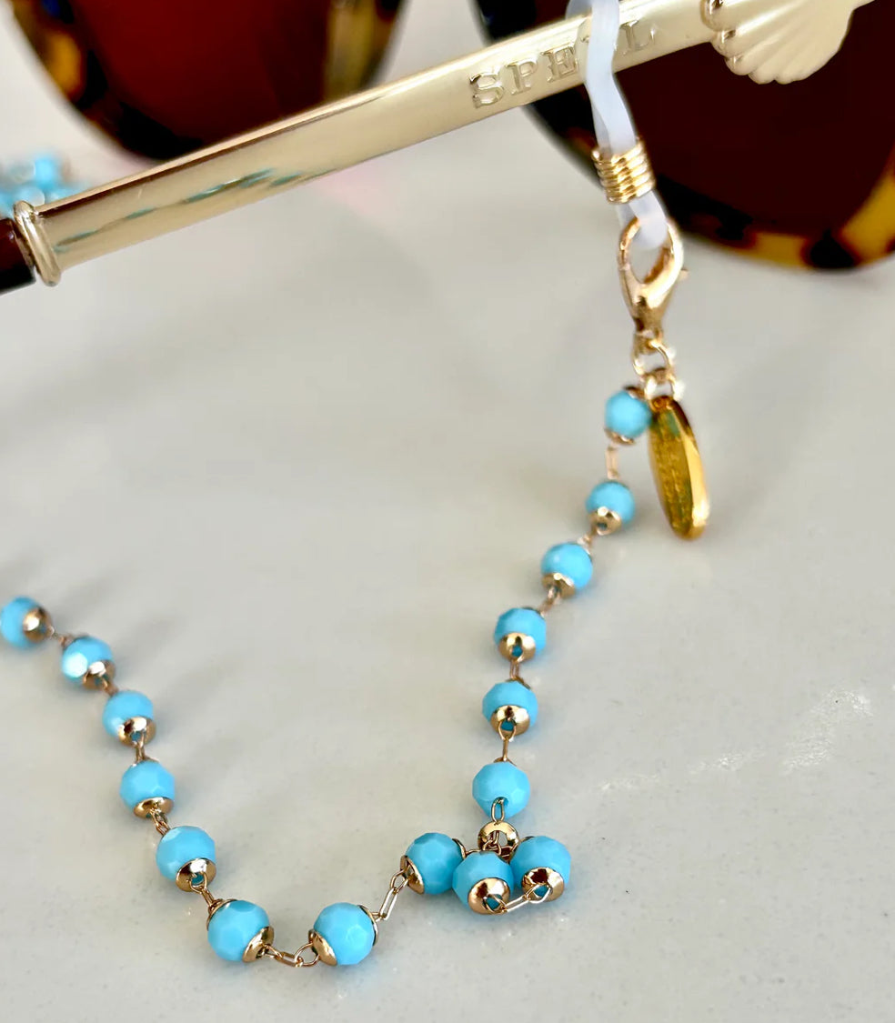 Sunglasses Chain - Turquoise Crystals
