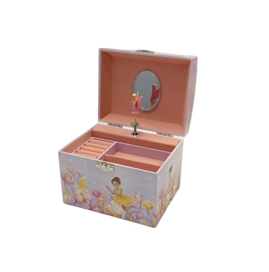 Fairy in the Garden with Pearl Handle Musical Jewellery Box