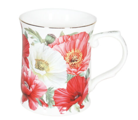 Poppies on White Mug - 2 sizes available