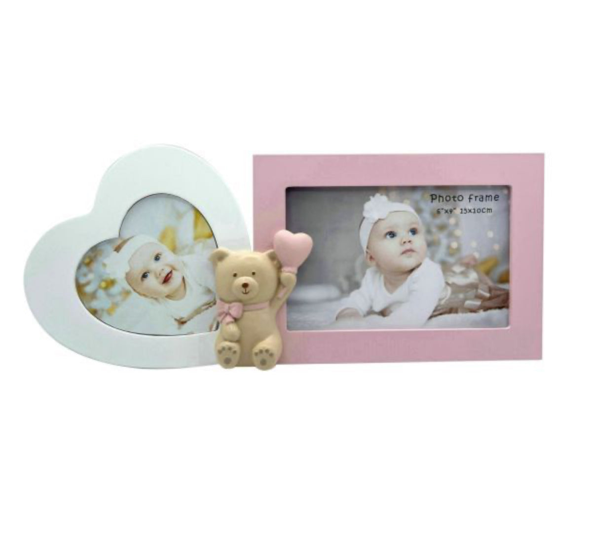 Multi Photo Frame with 3D Teddy Bear - 2 colours