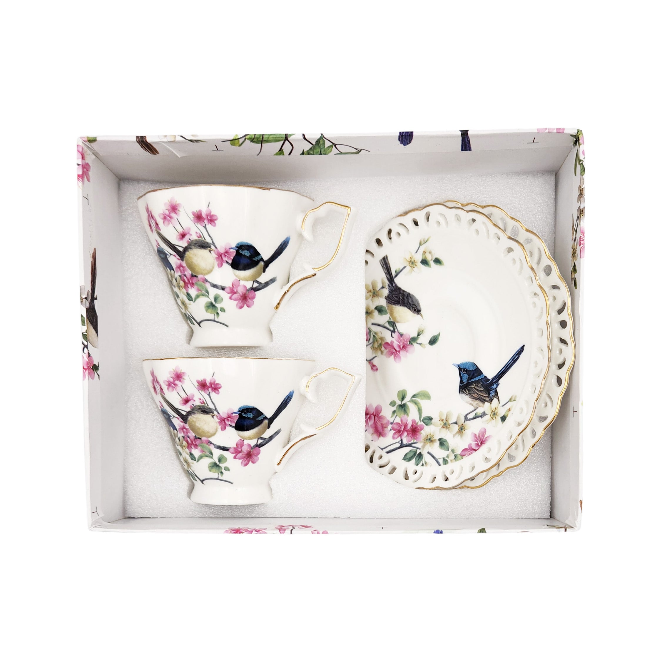 Blue Wren 2 (220ml) & 2 saucer sets