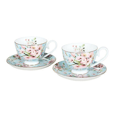 Peach Blossom Blue  2 cup & 2 saucer