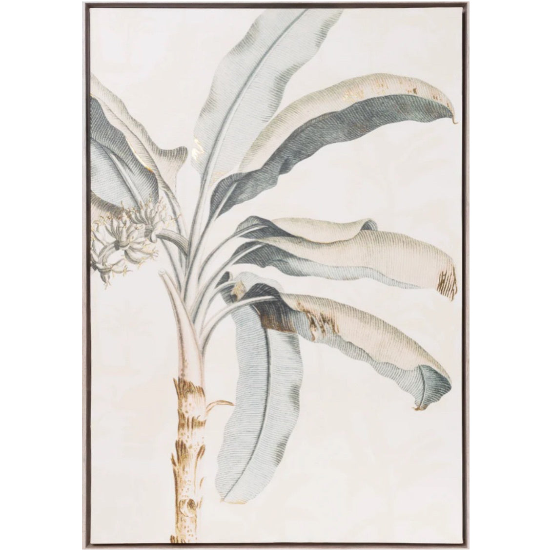 Exotic Left Palm Framed Canvas 94x64cm