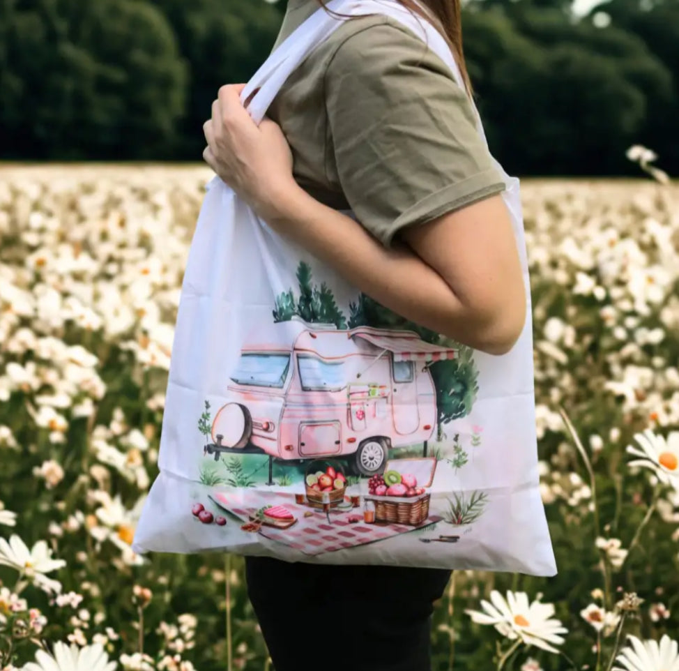 Caravan Foldable Shopping Bag - Pink