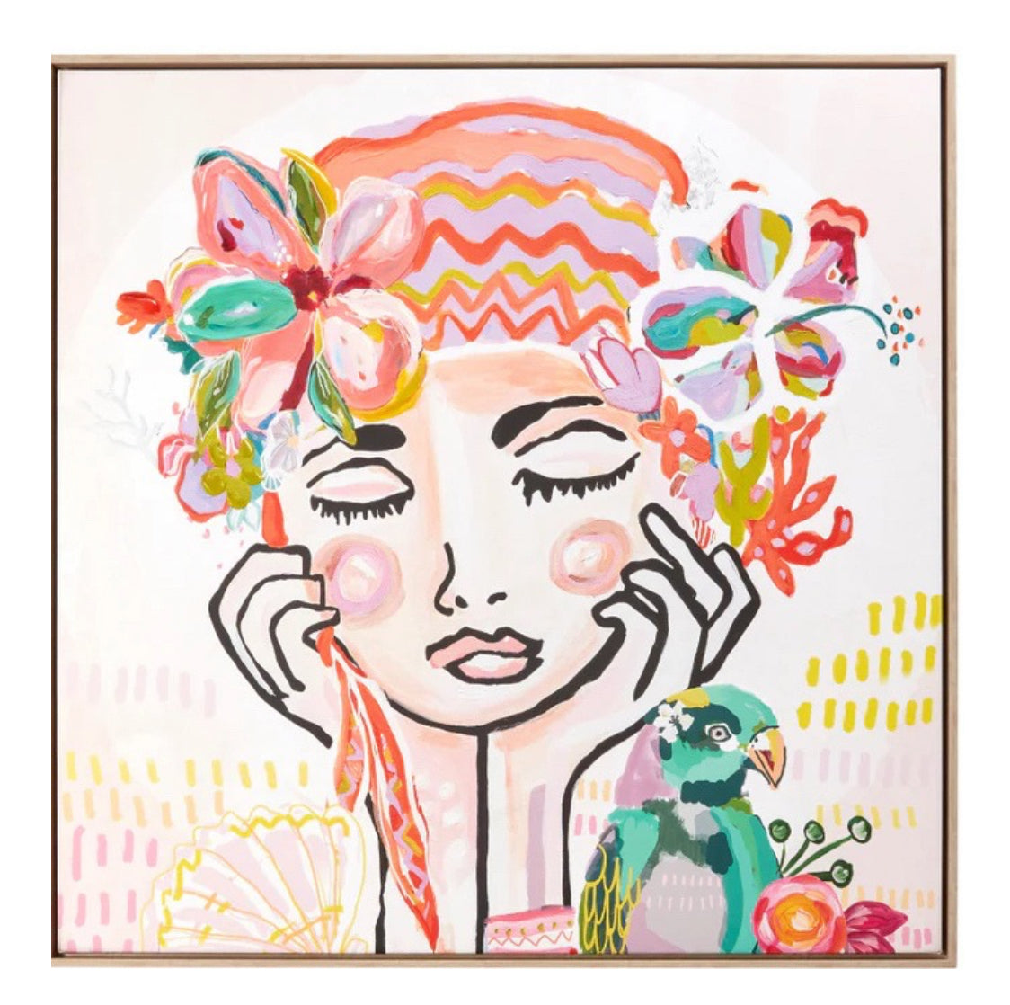 Talulah Lady Framed Canvas 104x104cm
