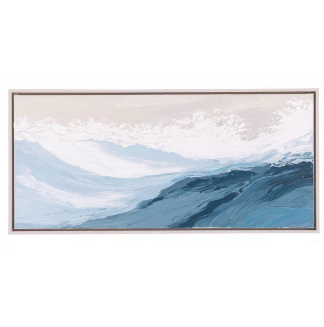 Palm Cove Textured Waves Framed Canvas