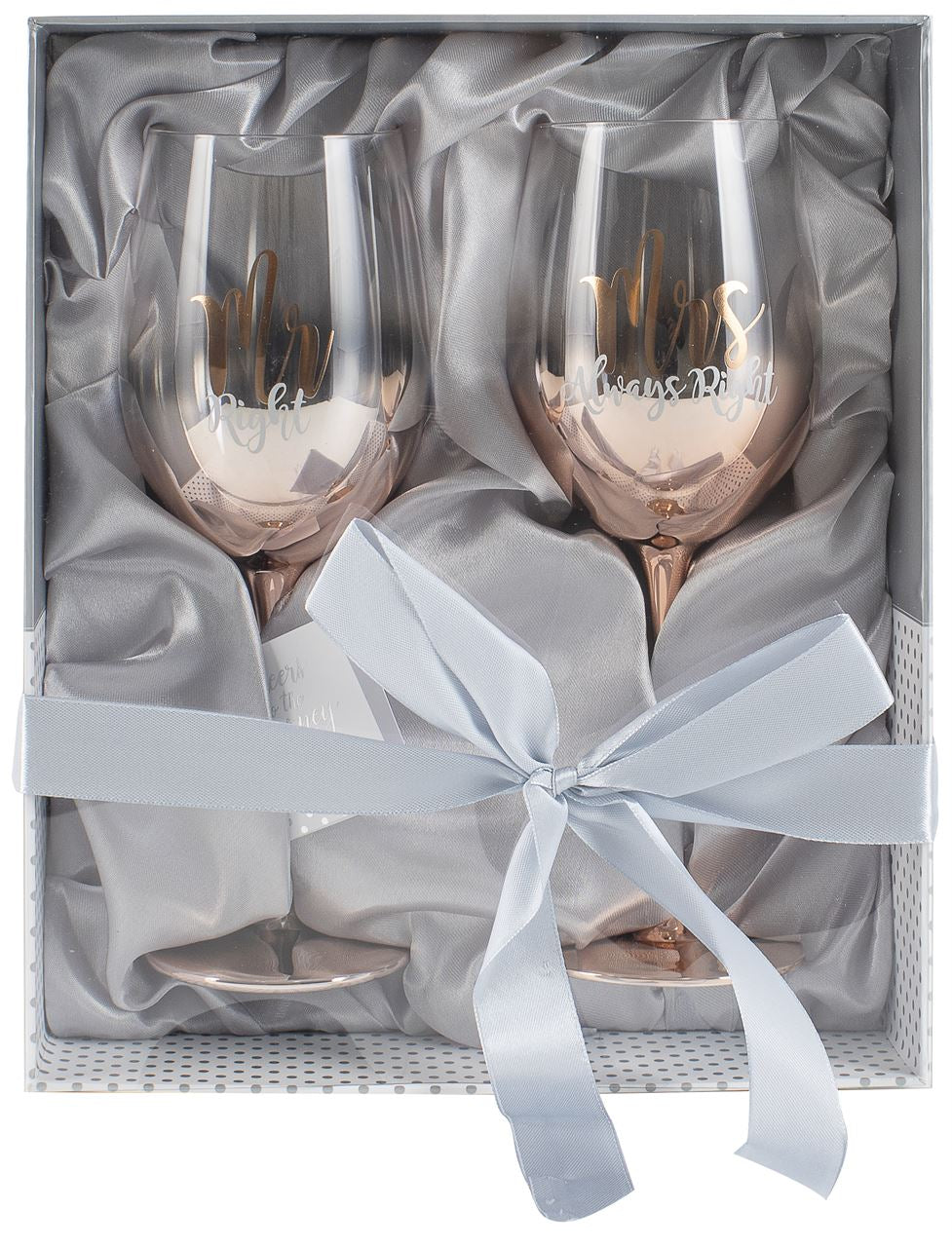 Mr & Mrs Rose Gold Ombre Wine Set Gold
