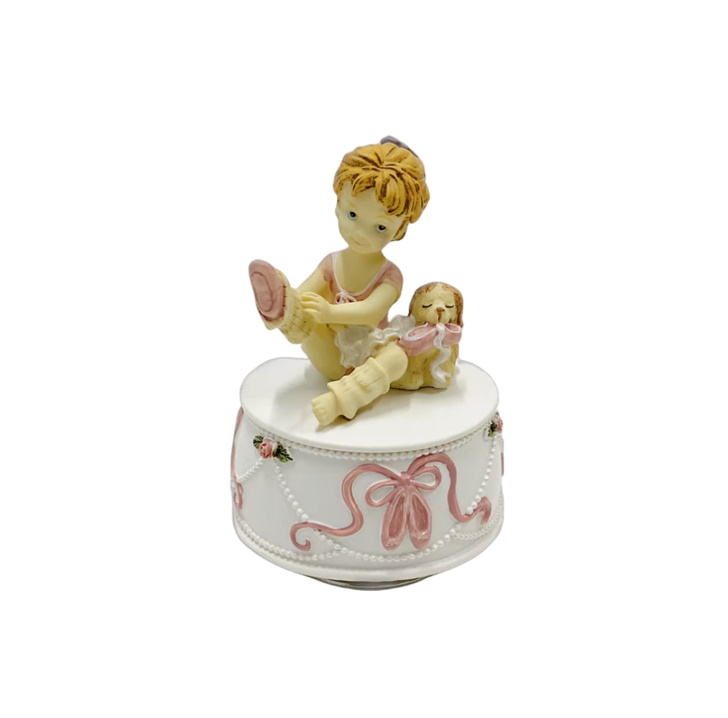 Sitting Ballerina with Dog Musical Carousel