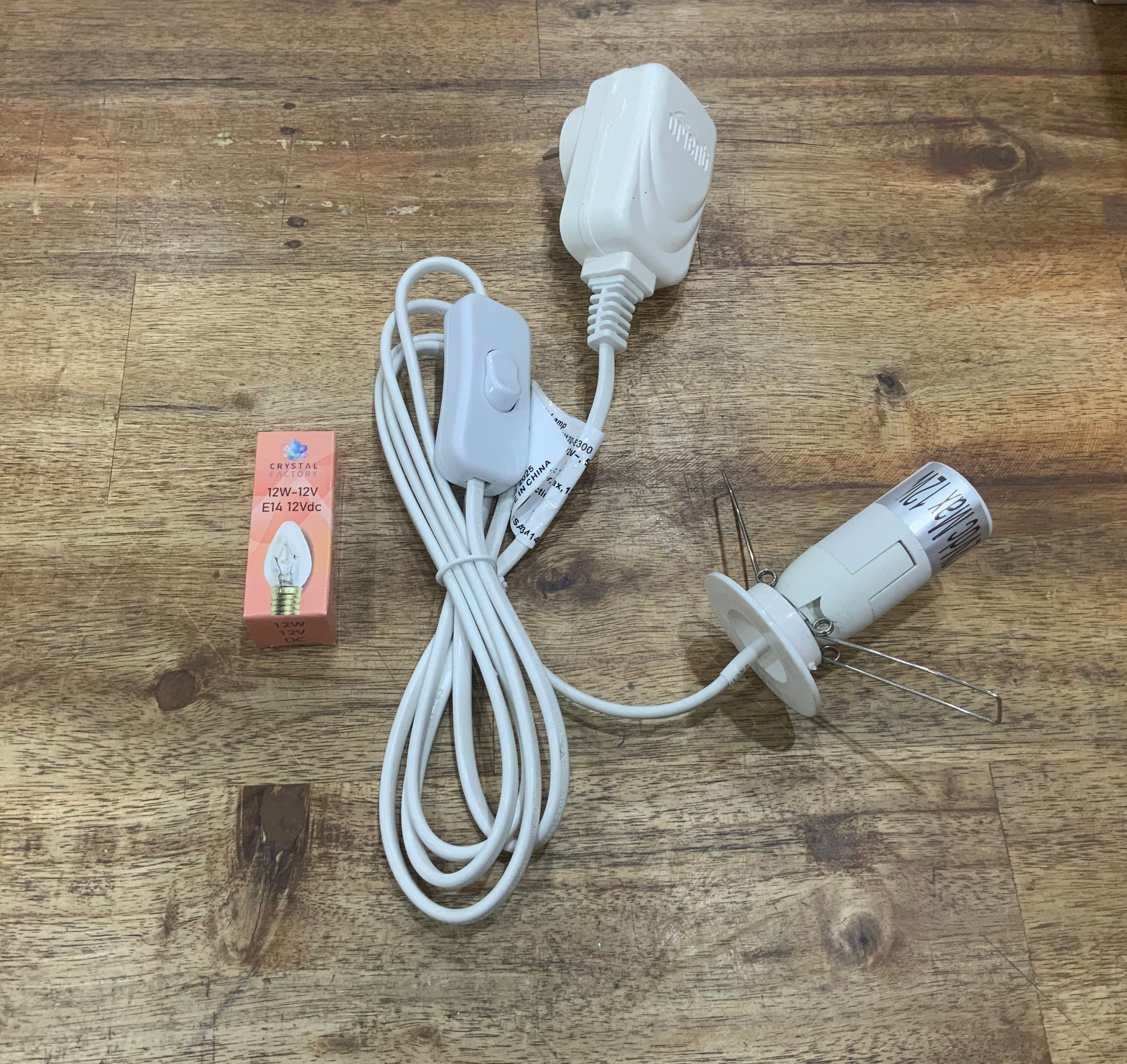 White Himalayan Salt Lamp Power Cord (12V DC)