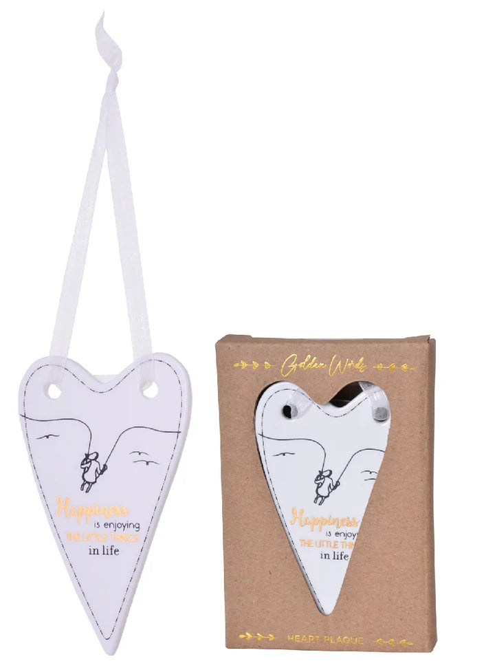 Golden Words Heart Plaque - 2 quotes