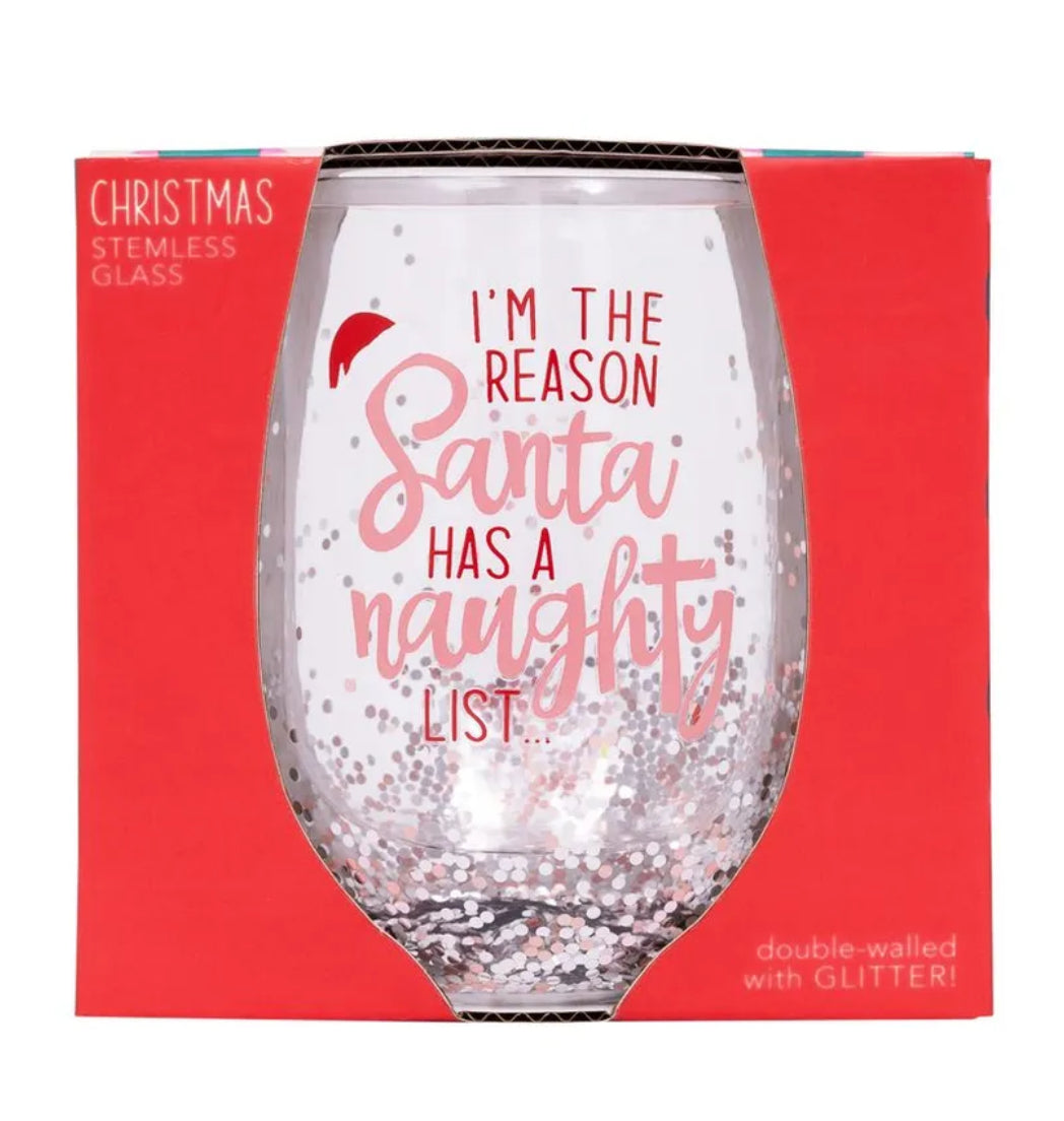 🎄Christmas Naughty Stemless Glass