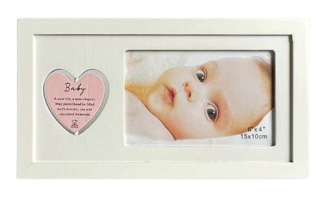 Double Sided Rotating Pink Heart for Baby 4x6cm Photo Frame