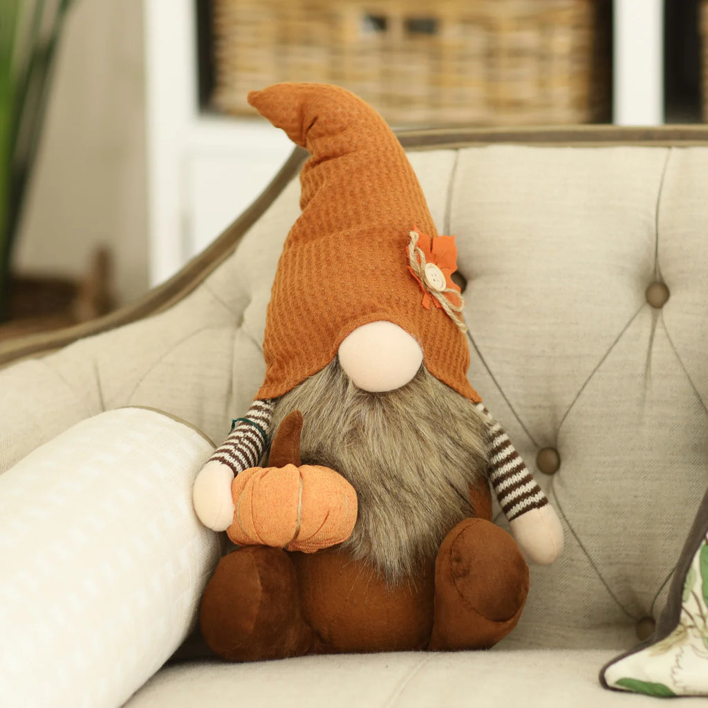 🎃 Halloween Sitting Gnome with Pumpkin