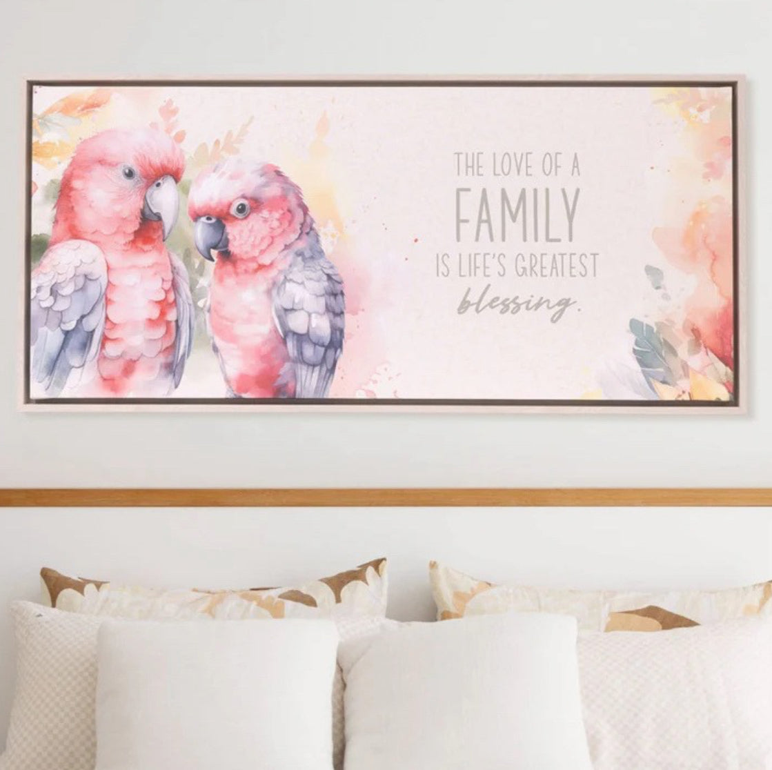 Native Blooms Galah 94 x 44 Framed Canvas