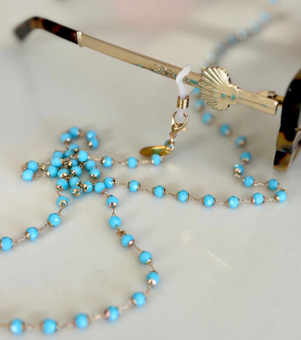 Sunglasses Chain - Turquoise Crystals