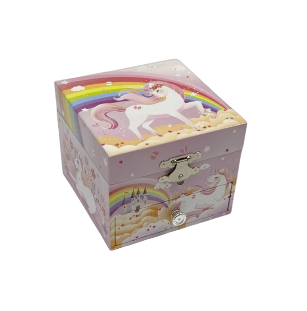 Unicorn Rainbow Square Musical Jewel Box